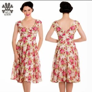 Hell Bunny floral dress xxs pinup retro style